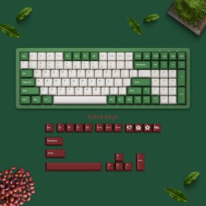 XDA+ Elegant White and Green Cherry Custom Keycap Set