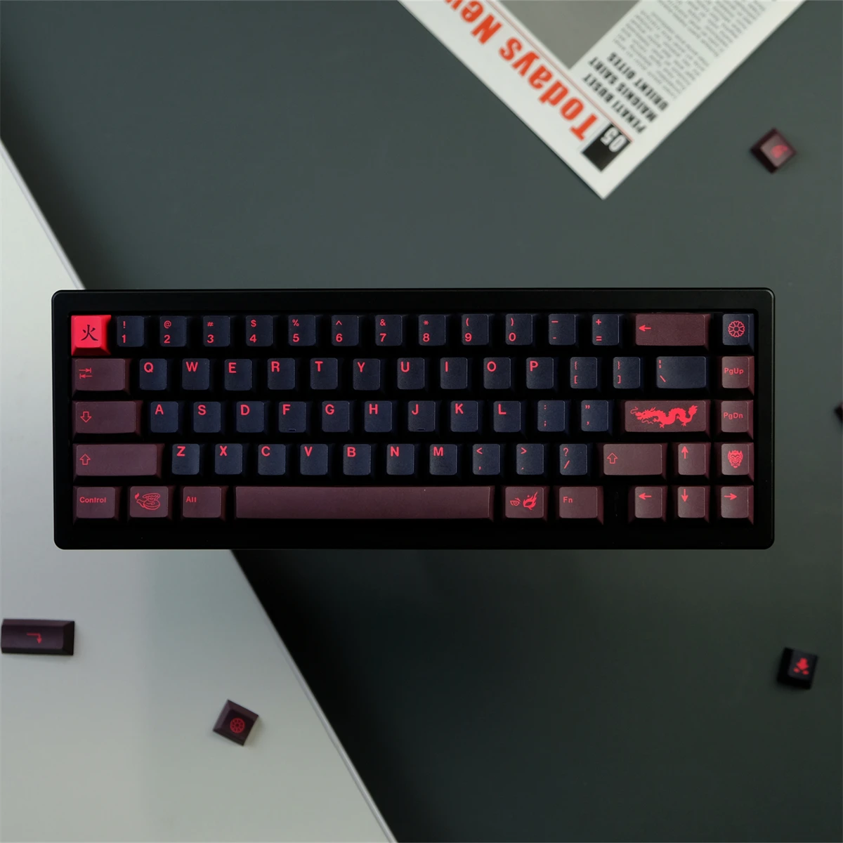 XDA+ Red Dragon Cherry Custom Keycaps Set